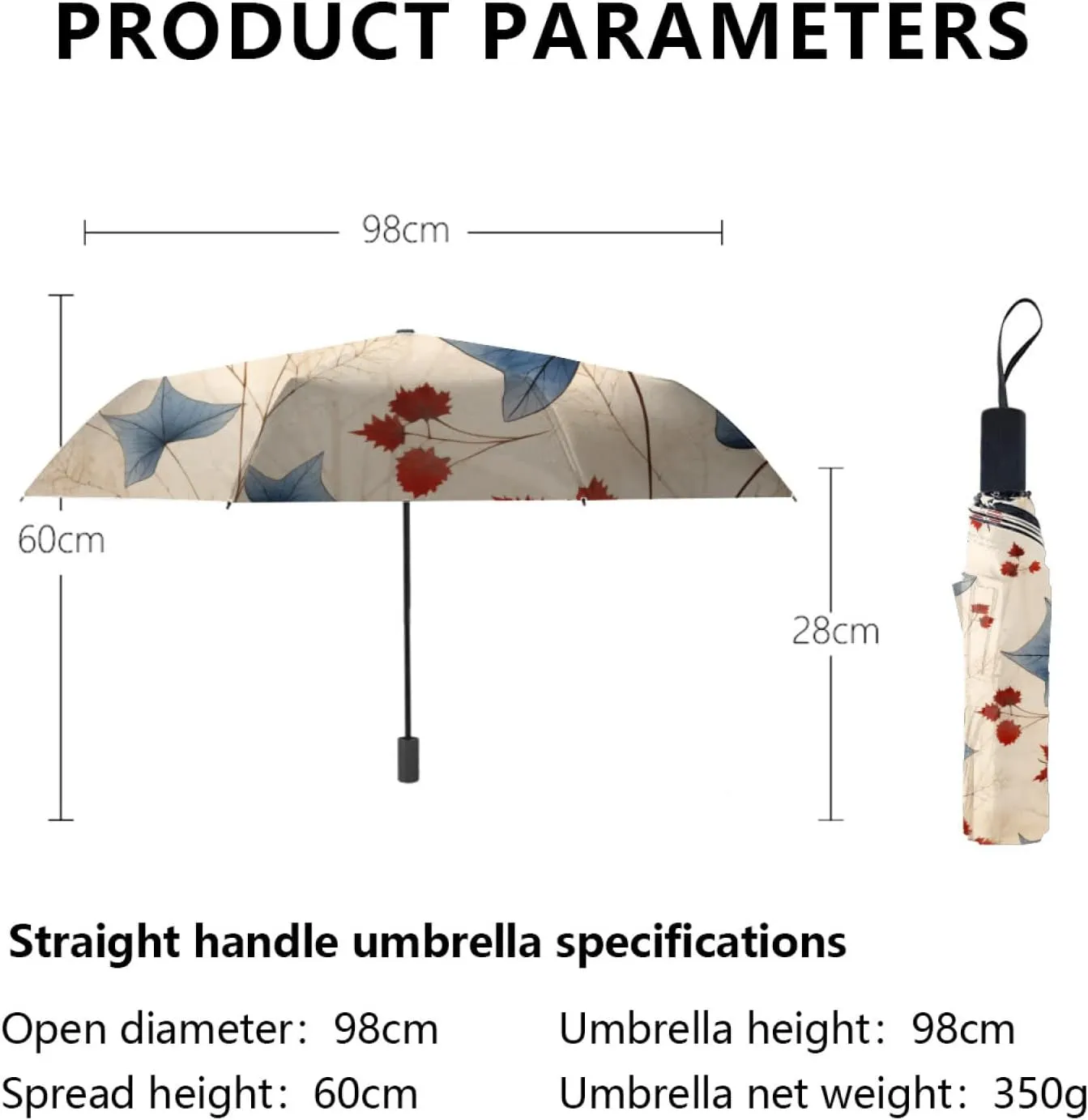 umbrella Travel Umbrella Anti-UV Umbrellas Strong Compact Umbrella,8 Reinforced Fiberglass Ribs Ergonomic Handle,for Men and Women