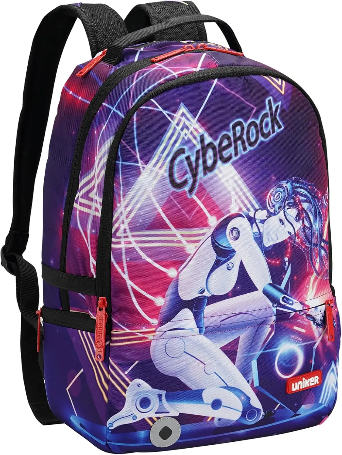 UNIKER Graffiti Backpack Robot Girl,Casual Daypack,Designer Laptop Backpack for 15.6 Inch Laptop,College Backpack,Cool Graphic Bookbag