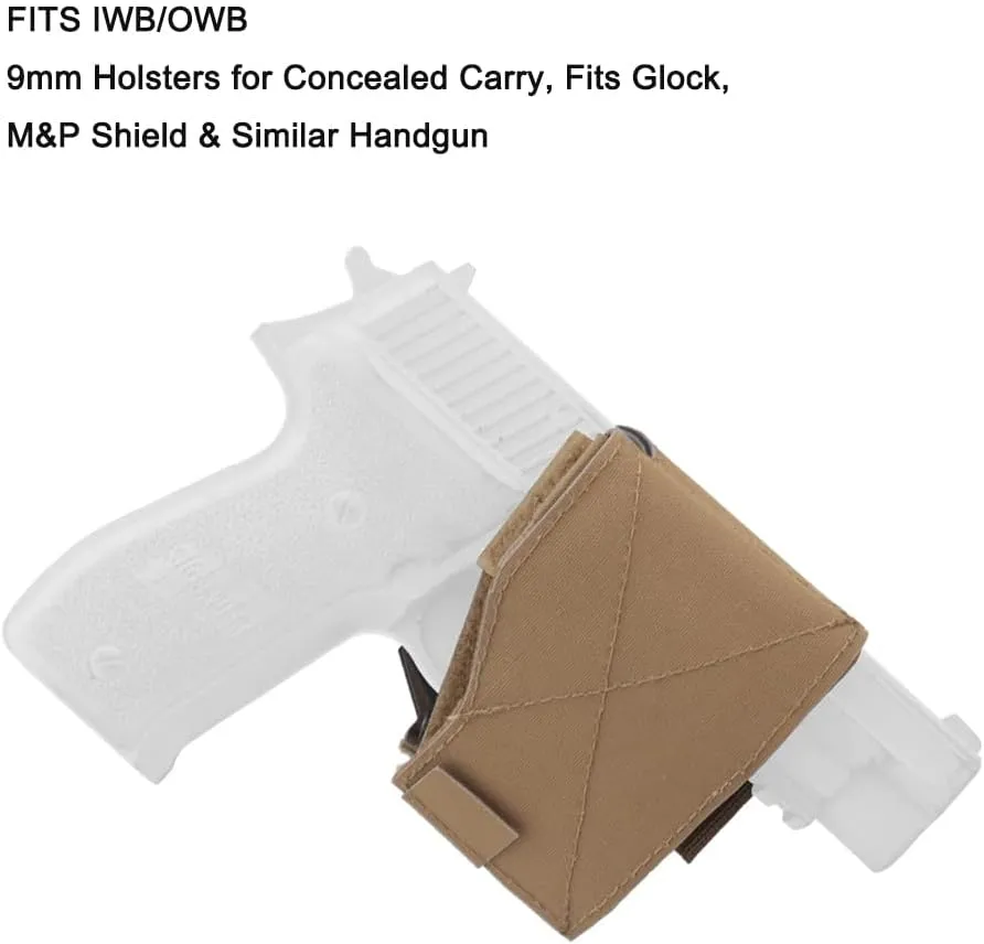 Universal Tactical Pistol Holster – Right-Handed Adjustable MOLLE Nylon Handgun Holster with Quick-Release, Fits Belt, Vest, or Backpack for Airsoft, Hunting & Shooting