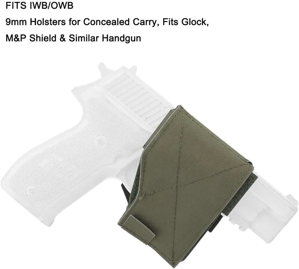 Universal Tactical Pistol Holster – Right-Handed Adjustable MOLLE Nylon Handgun Holster with Quick-Release, Fits Belt, Vest, or Backpack for Airsoft, Hunting & Shooting