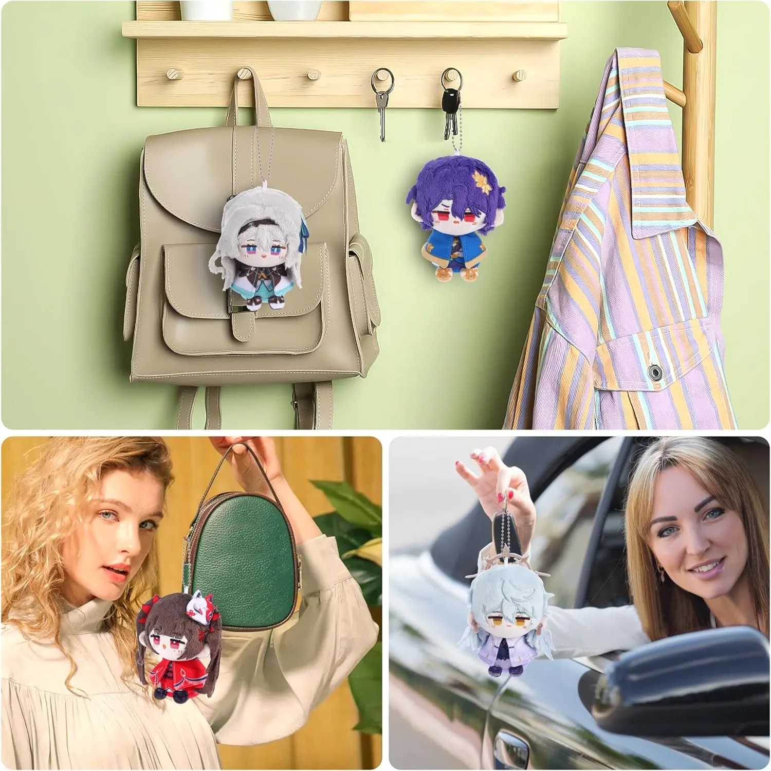 UTIEHD Honkai Star Rail Plush Keychains, Cute 4-Inch Collectible Dolls - Compact Size for Bags and Keys for Fans
