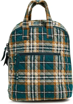 Vera Bradley Cotton Mini Totepack Backpack, Orchard Plaid