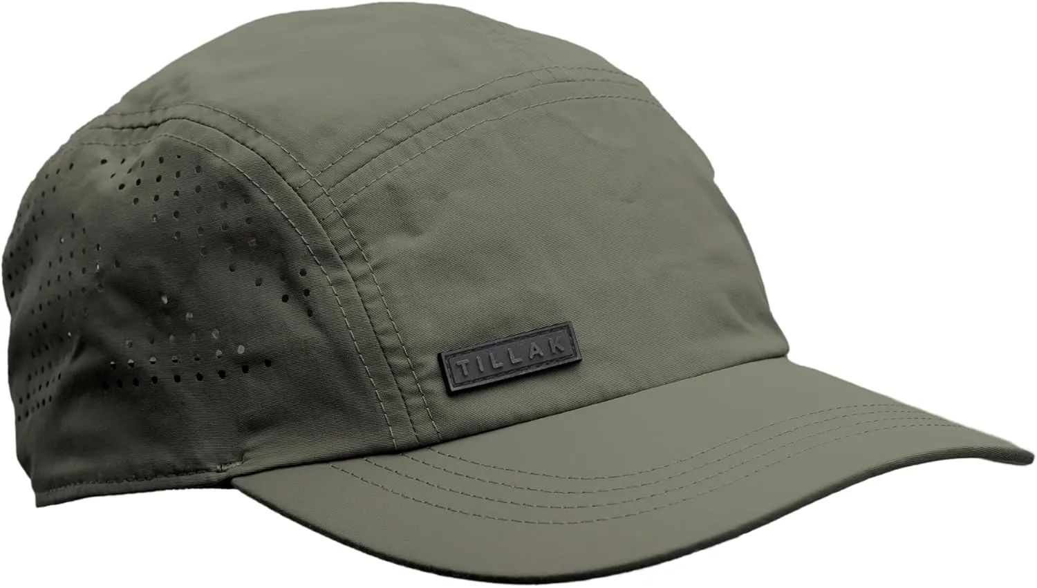 Vista Hat, Lightweight Nylon 5 Panel Cap with Snap Closure and Laser-Cut Ventilation