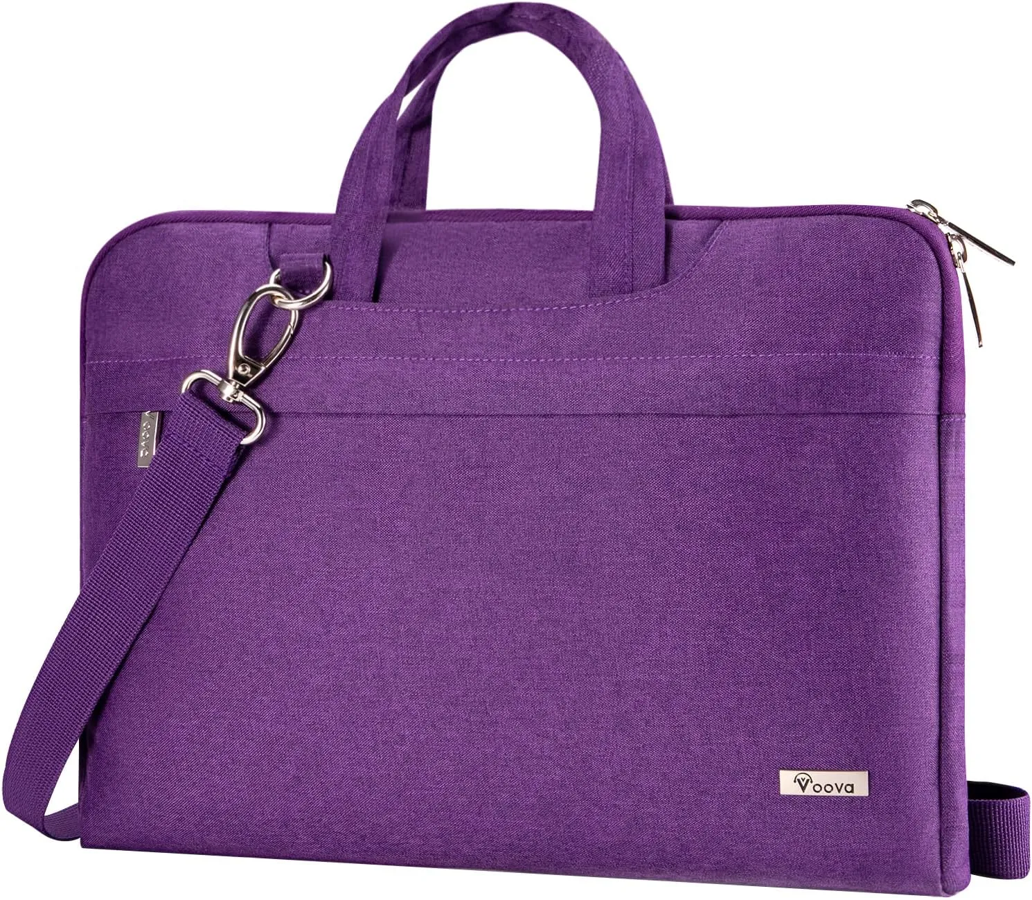 Voova 17 17.3 Inch Laptop Sleeve Case, Slim Women Men Shoulder Hand Bag Compatible with Razer Blade Pro 17, Lenovo Dell Asus Acer HP Notebook Messenger Briefcase with Strap, Waterproof, Purple
