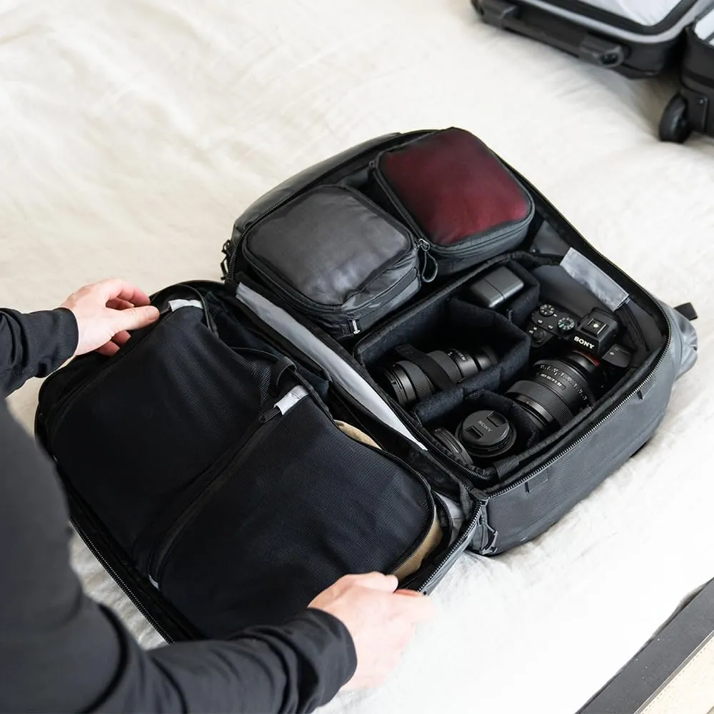 WANDRD TRANSIT Travel Backpack 35L - Photography Backpack with Laptop Compartment - Personal Item Travel Bag - Large Backpack for Women and Men (Black)