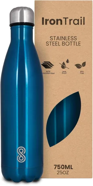 Water Bottle 25 Oz Stainless Steel, Double Wall & Vacuum Insulated, Sports Water Bottle Keep Cold for Upto 15 Hours and Hot for Upto 12 Hours | Pack of 1 (Blue)