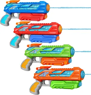 Water Guns for Kids, Small Water Pistol Squirt Guns Water Blaster Toys for 3 Years Old and up Boys Girls Adults, High-Pressure Summer Outdoor Pool Beach Fun, 4-Pack Pump Action Water Gun