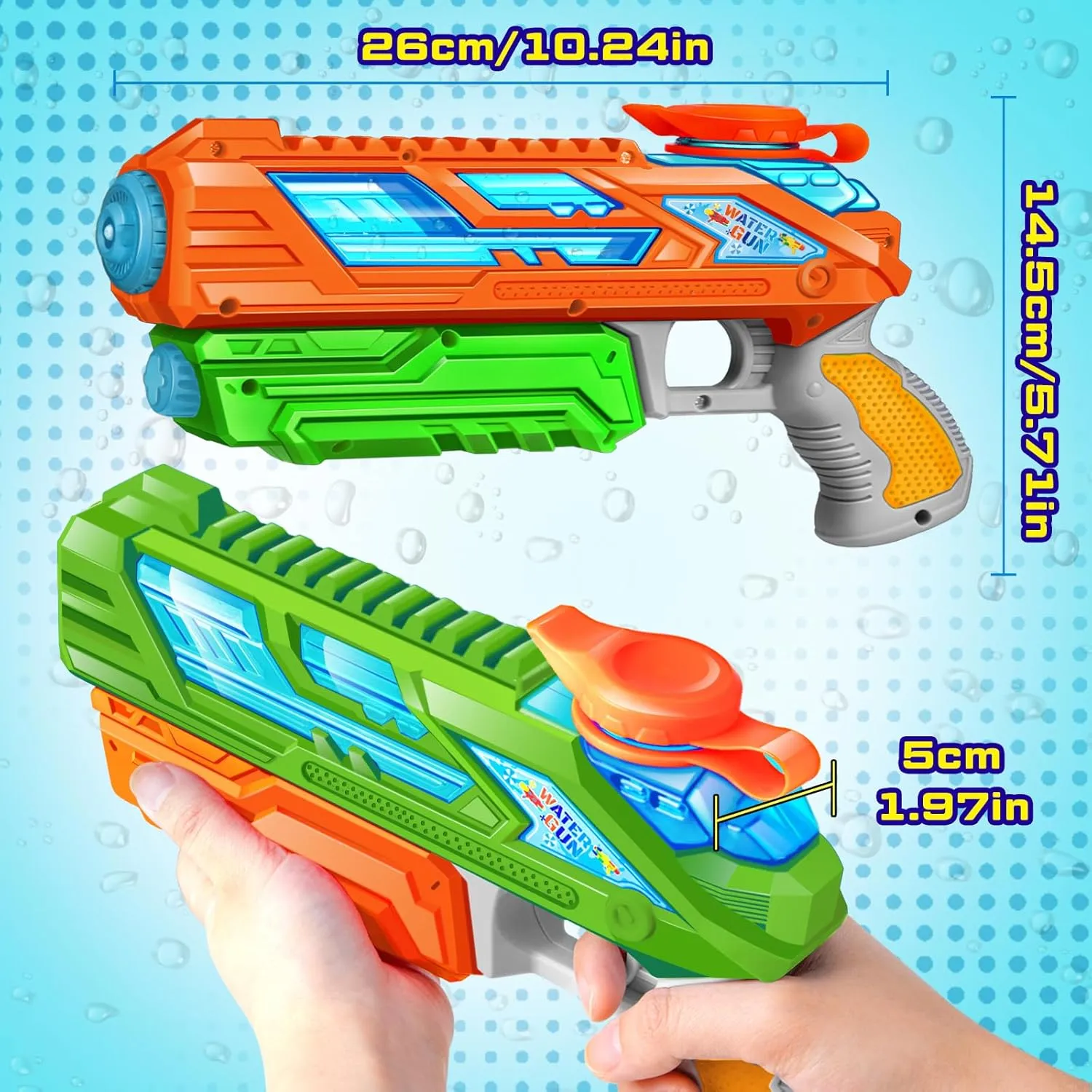 Water Guns for Kids, Small Water Pistol Squirt Guns Water Blaster Toys for 3 Years Old and up Boys Girls Adults, High-Pressure Summer Outdoor Pool Beach Fun, 4-Pack Pump Action Water Gun