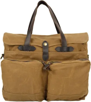 Waxed Canvas Laptop Bag for Men, Briefcase with Handle, Spacious Storage for Laptop, for Work, Travel, and Business Trips