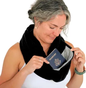 WAYPOINT GOODS Infinity Travel Scarf Hidden Zipper Pocket for Women Airplane - Lightweight Cotton Bamboo - Travel Essentials