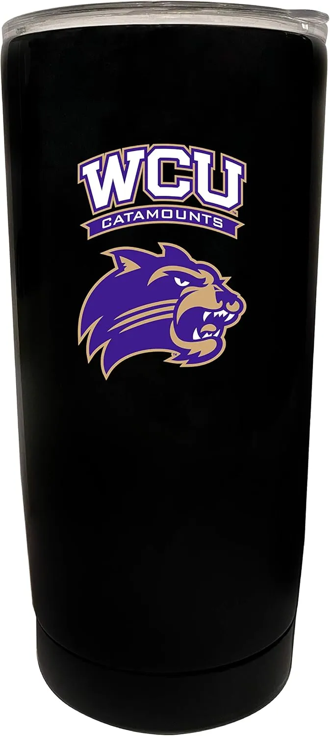 Western Carolina University 16 oz Black Insulated Stainless Steel Tumbler Glossy brushed finish Officially Licensed Collegiate Product