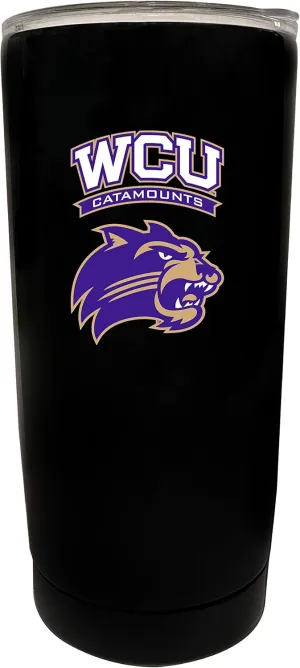 Western Carolina University 16 oz Black Insulated Stainless Steel Tumbler Glossy brushed finish Officially Licensed Collegiate Product