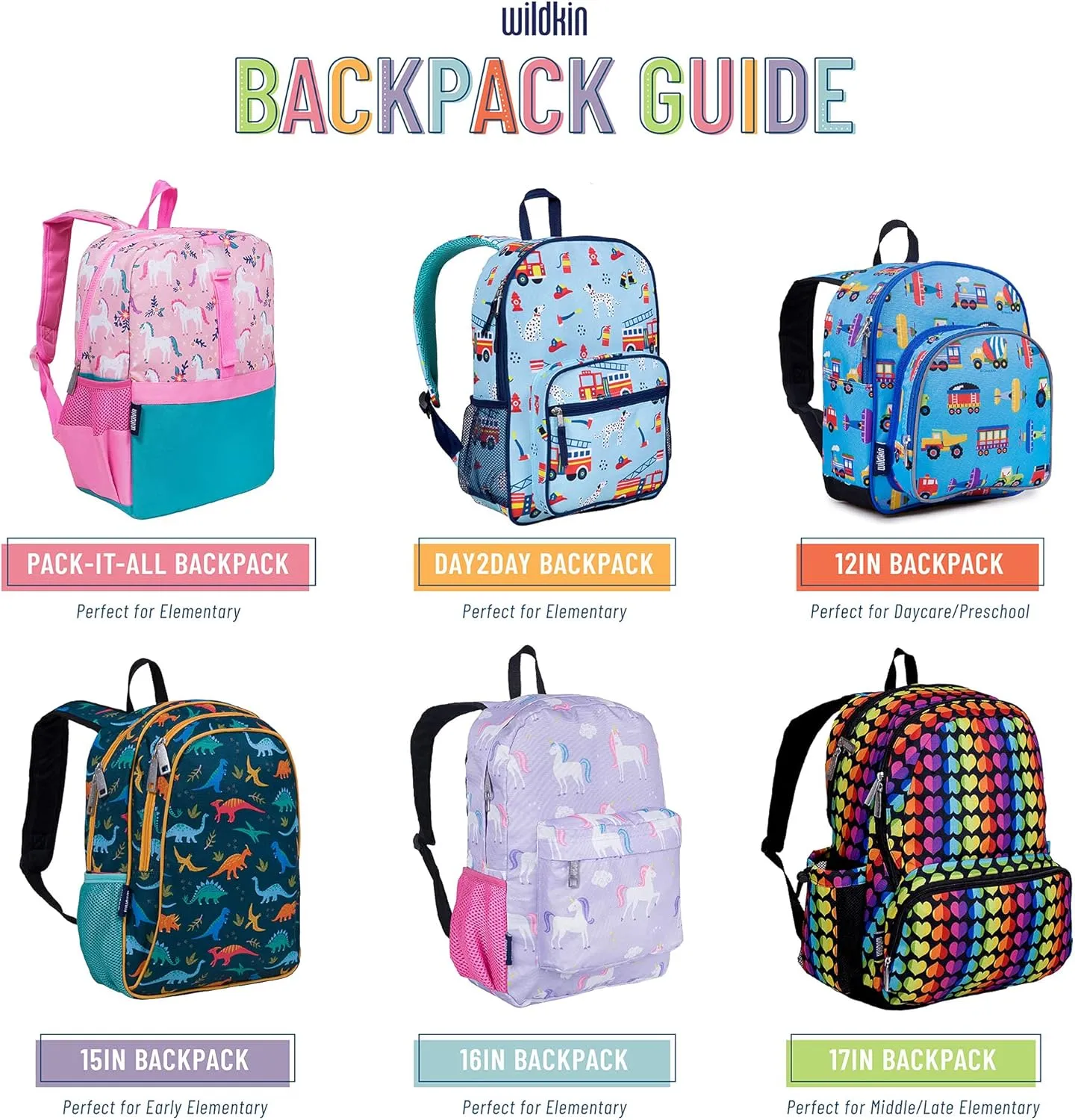 Wildkin 16-inch Kids Backpack – Durable, Padded & Spacious School Bag for Boys & Girls - Heroes