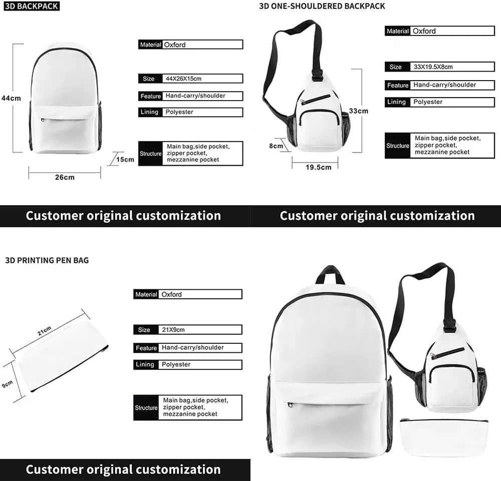 Yandel Sinfonico Tour 2025 Backpack 3 Pieces Sets Vintage Crossbody Bag Fashion Casual Travel Bag (Black)