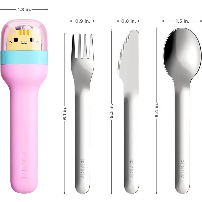 ZOKU - Kids Pocket Utensil Set, Kitty